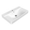 Rectangular White Ceramic Wall Mounted or Drop In Bathroom Sink